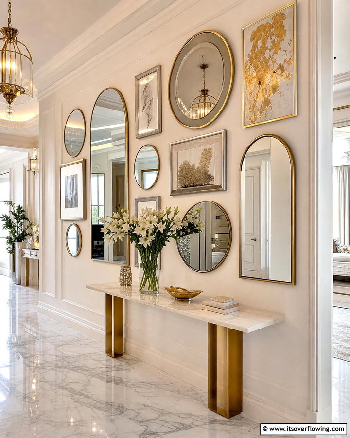 Mirror and Art Fusion - 21 Gallery Wall Ideas to Display Art and Memories