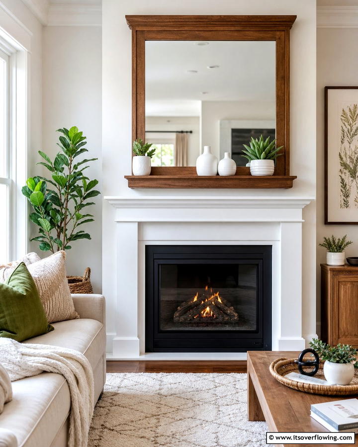 Mirror with Built In Lighting - 25 Mirror Over Fireplace Ideas to Elevate Your Space