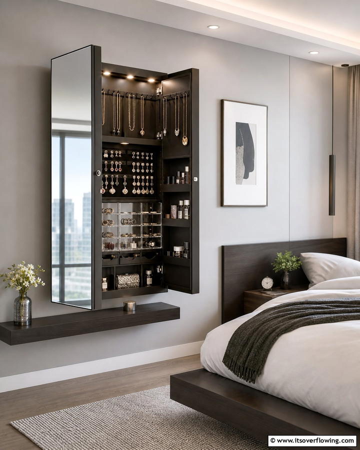 Mirror with Built In Storage for Functionality - 20 Bedroom Mirror Ideas to Reflect Your Style
