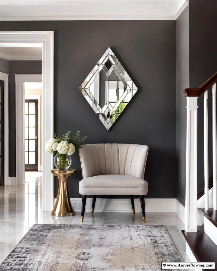 Mirrored Accent Piece - 30 Statement Entryway Mirror Ideas to Brighten Narrow Spaces