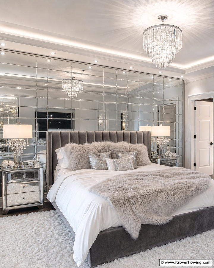 Mirrored Accent Wall for Bold Impact - 20 Bedroom Mirror Ideas to Reflect Your Style