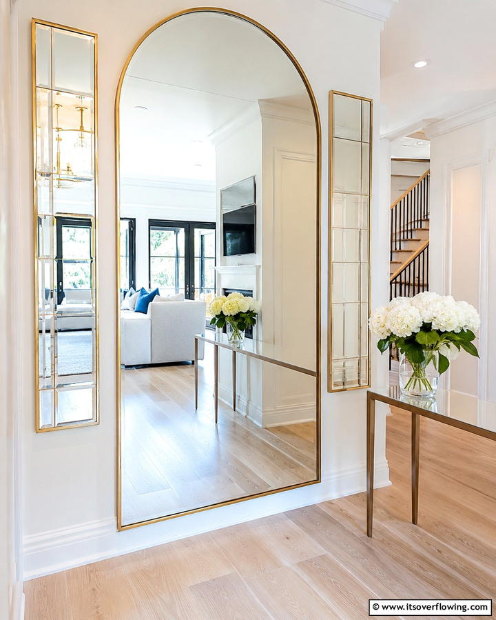 Mirrored Accents - 30 Hallway Decor Ideas to Maximize Narrow Spaces