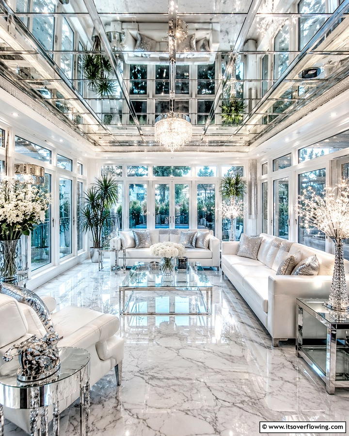 Mirrored Ceiling Panels - 20 Sunroom Ceiling Ideas for a Stunning Overhead View