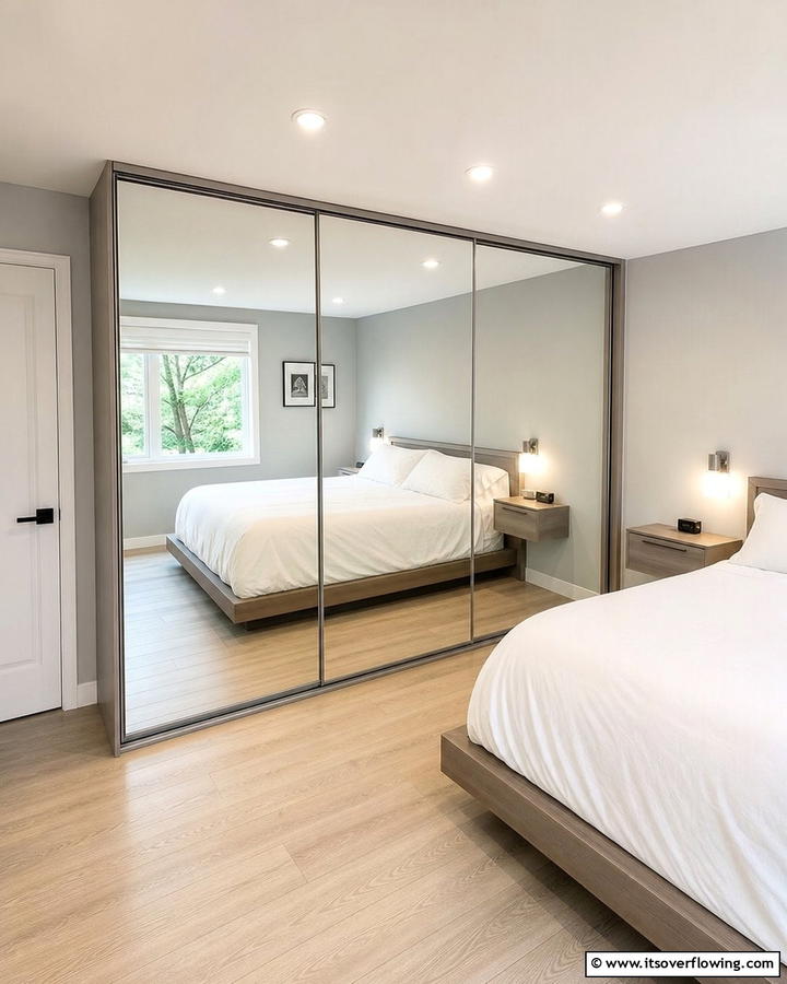 Mirrored Closet Doors for Space Efficiency - 20 Bedroom Mirror Ideas to Reflect Your Style