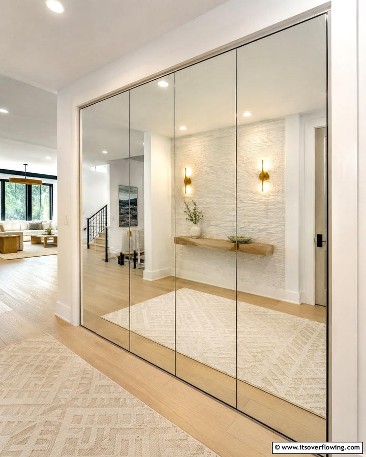Mirrored Closet DoorsOne - 25 Entryway Closet Ideas to Maximize Storage and Style