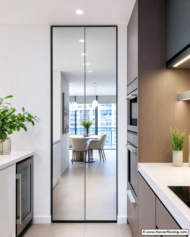 Mirrored Doors - 25 Pantry Door Ideas for Stylish and Functional Spaces