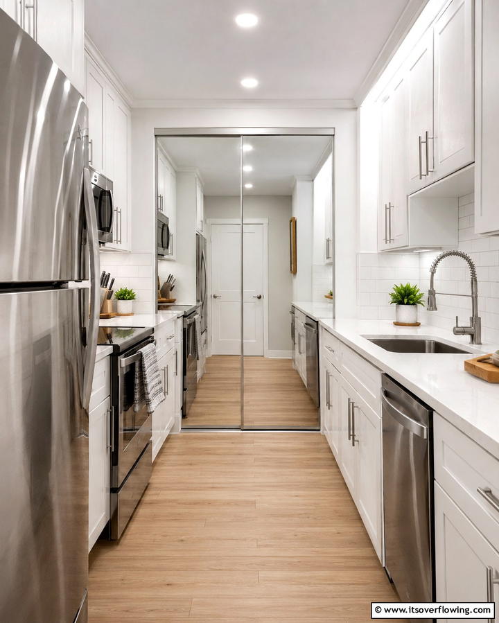 Mirrored Doors to Enhance Space - 25 Kitchen Door Design Ideas to Enhance Your Space