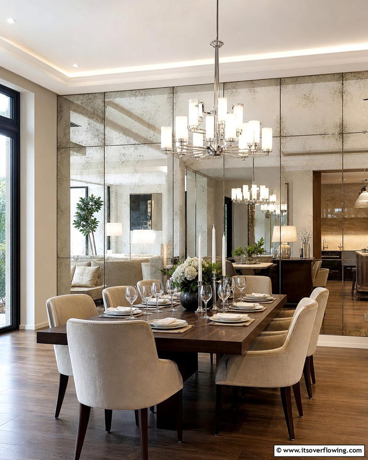 Mirrored Feature Wall for Expanding Space - 25 Feature Wall Ideas to Transform Your Space