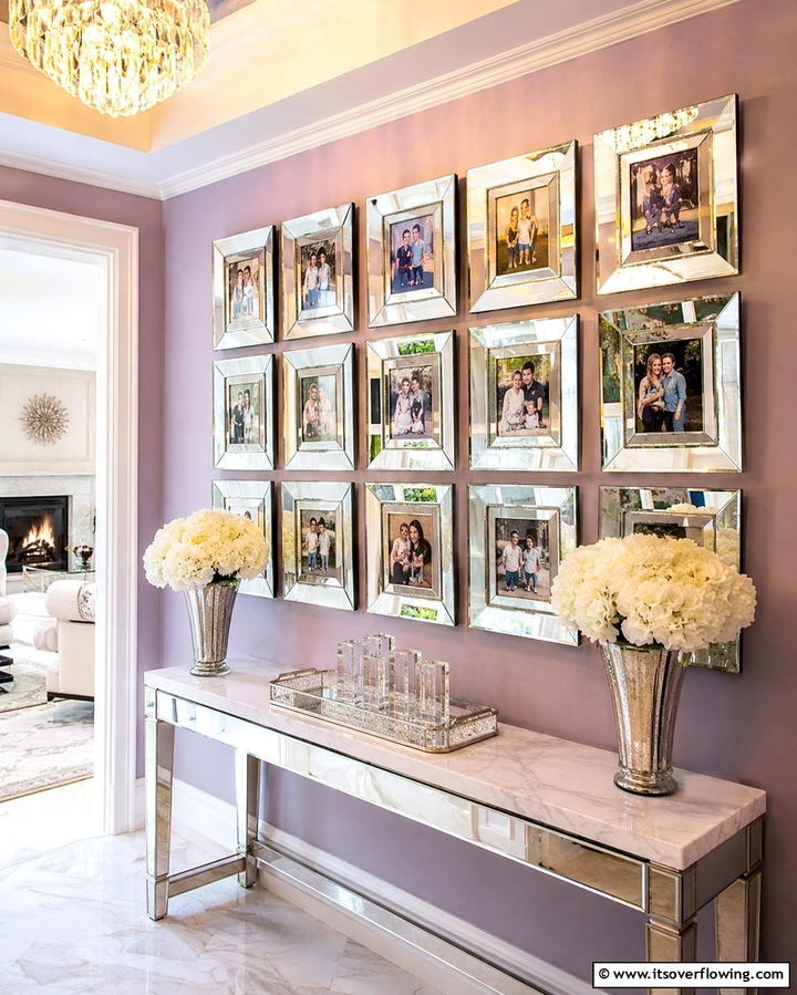Mirrored Frame Collection - 30 Family Photo Wall Ideas to Display Memories