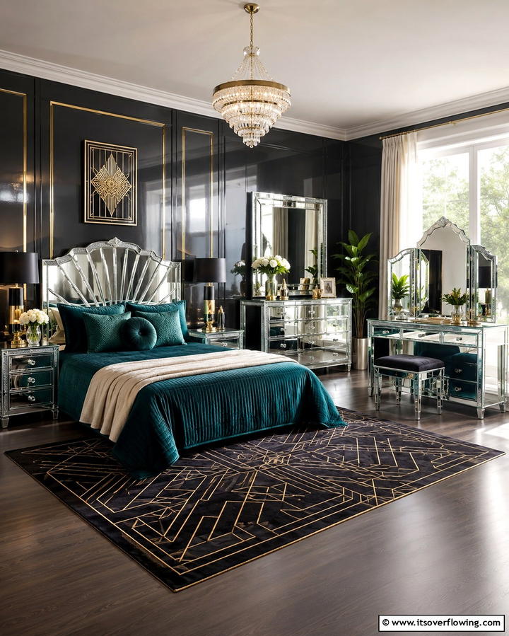 Mirrored Furniture - 25 Art Deco Bedroom Ideas for a Timeless Look