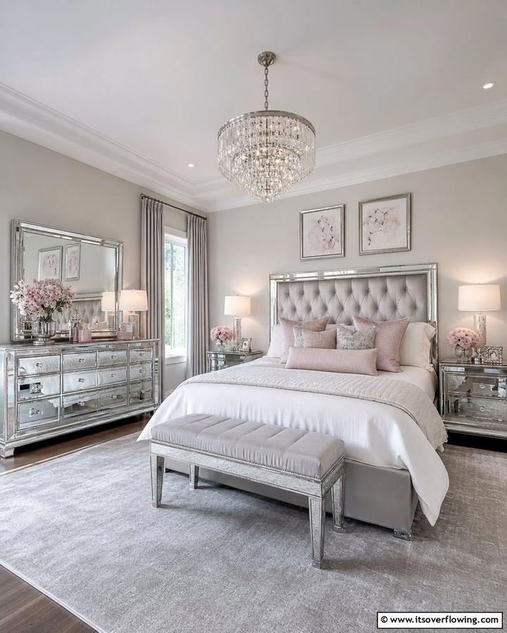 Mirrored Furniture - 25 Glam Bedroom Ideas for a Luxurious Retreat