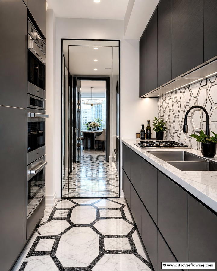 Mirrored Pantry Door for Added Depth - 25 Pantry Door Ideas for Stylish and Functional Spaces