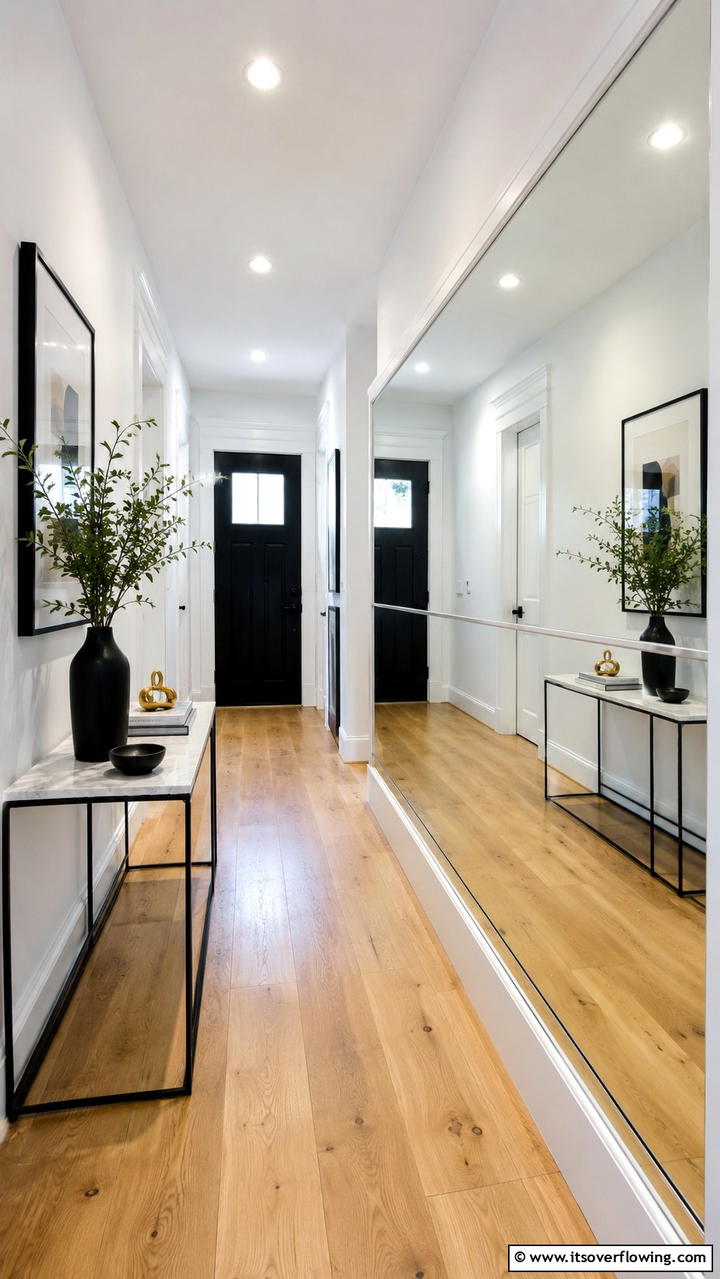 Mirrored Reflection Panel - 30 Half Wall Ideas- Modern Room Dividers & Design Tricks