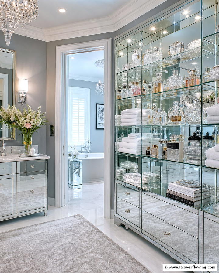 Mirrored Shelves - 25 Bathroom Shelf Ideas for Organized and Stylish Storage