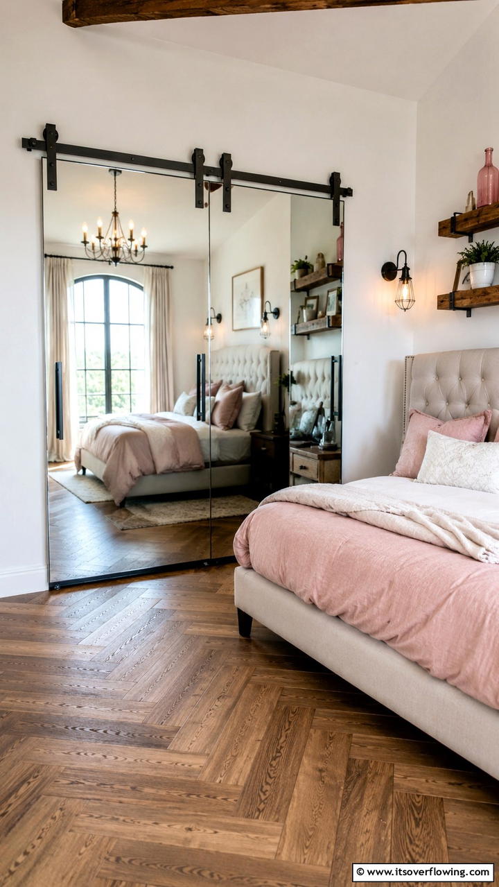 Mirrored Sliding Barn Door - 30 Closet Door Ideas to Enhance Style and Functionality