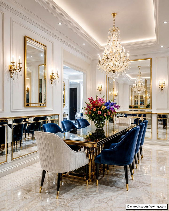 Mirrored Wainscoting - 25 Classic Dining Room Wainscoting Ideas for Timeless Appeal