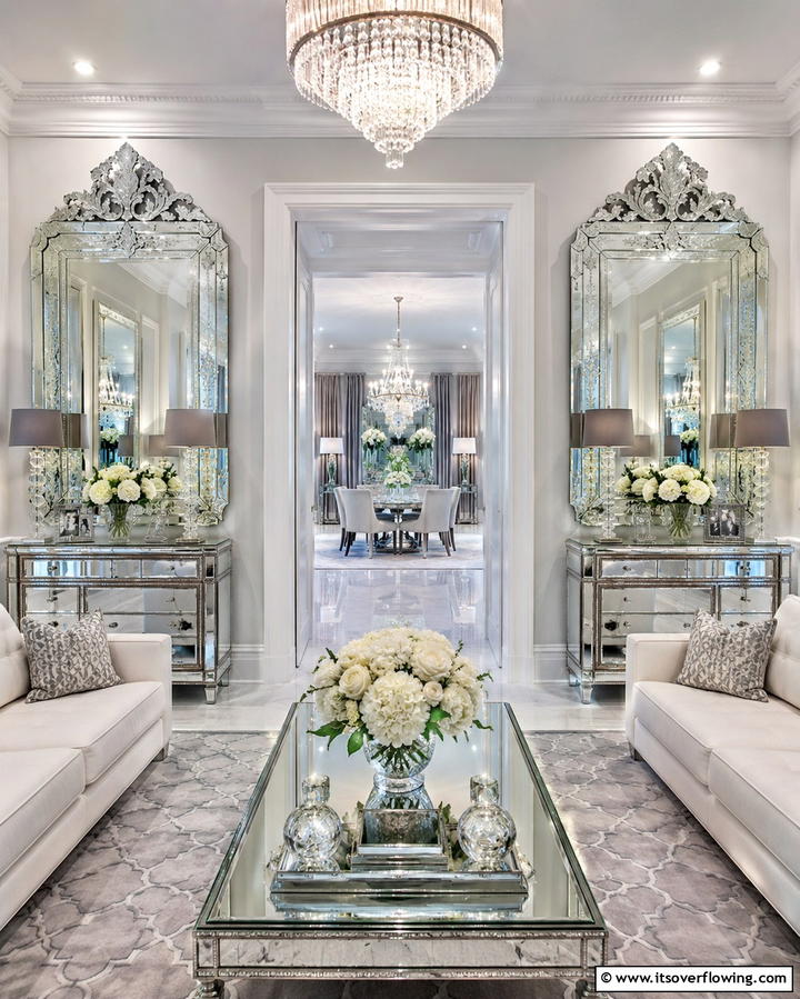Mirrored Wall Decor - 20 Symmetrical Living Room Ideas for Balanced Spaces