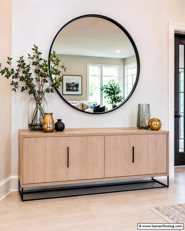 Mirrors for Depth and Light - 25 Sideboard Decor Ideas to Enhance Your Living Space