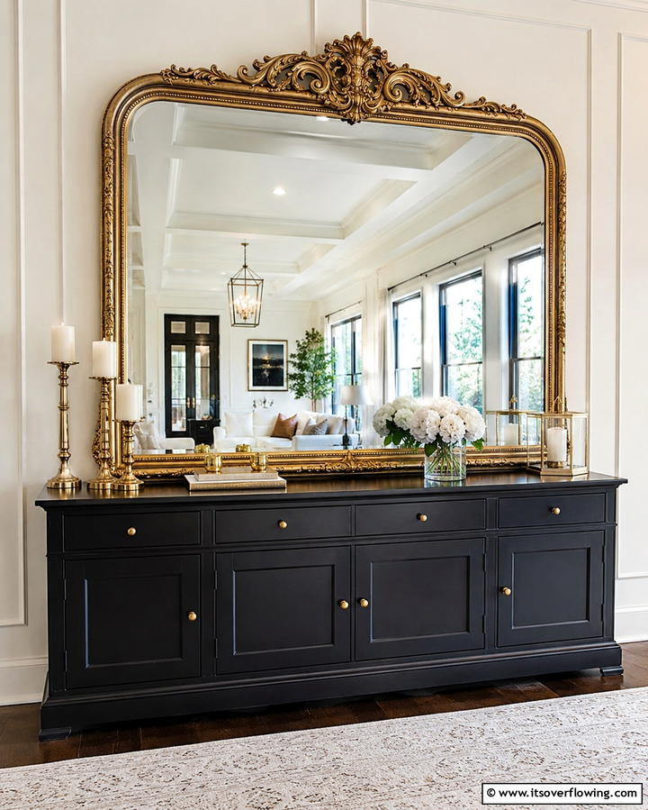 Mirrors for Depth - 25 Sideboard Decor Ideas to Enhance Your Living Space