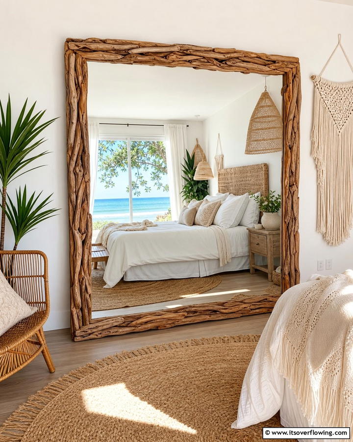 Mirrors for Light and Space - 20 Boho Beach Bedroom Ideas for a Relaxing Retreat