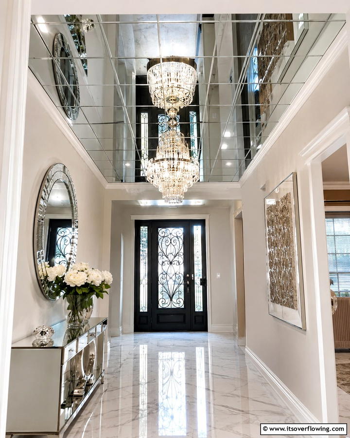 Mirrors for Reflective Elegance - 25 Affordable Cheap Ceiling Ideas for Your Home
