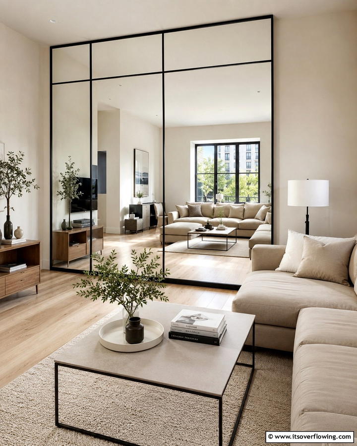 Mirrors for Visual Expansion - 25 Small Apartment Ideas for Guys- Stylish & Functional