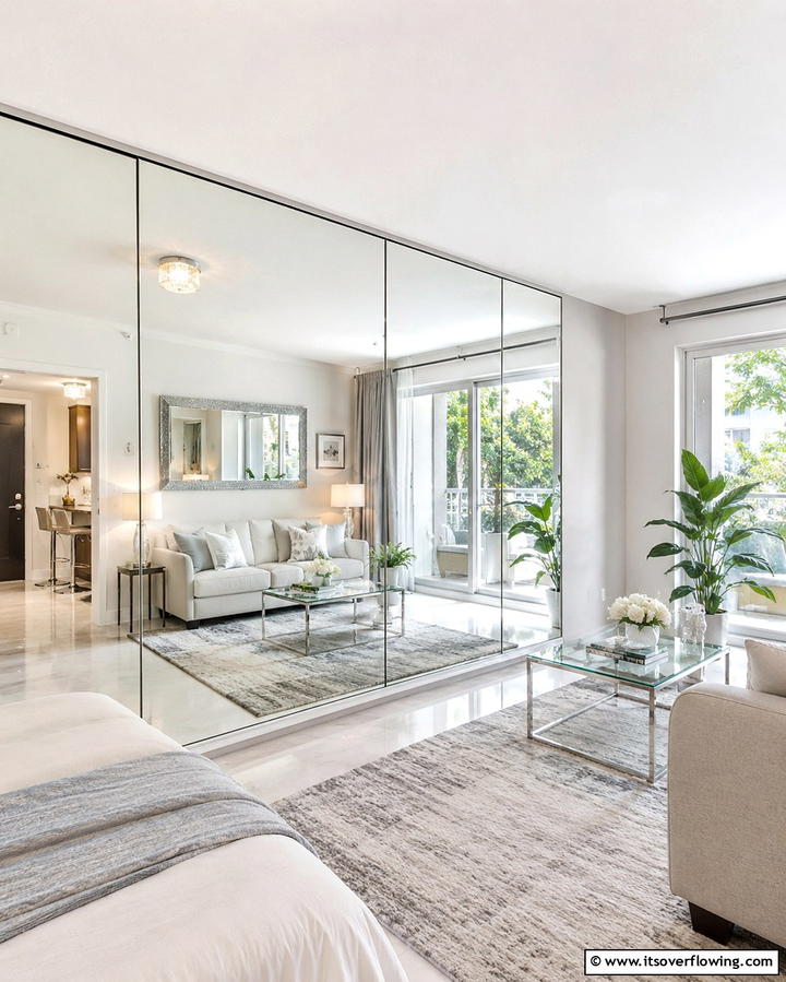 Mirrors for Visual Expansion - 30 Studio Apartment Ideas to Maximize Small Space Efficiency