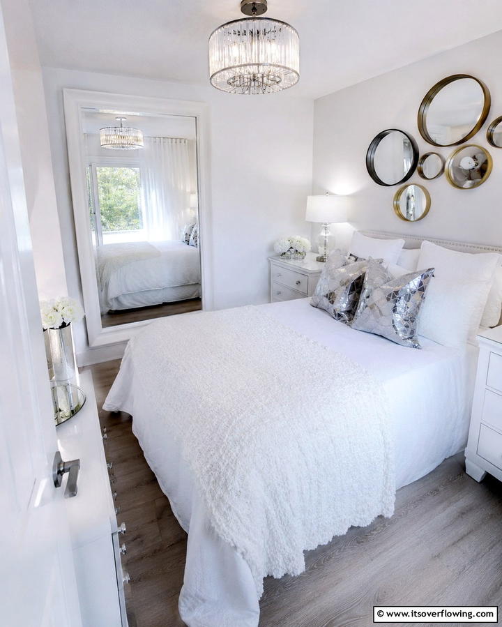 Mirrors to Amplify Space and Light - 20 Bright Small White Bedroom Design Ideas