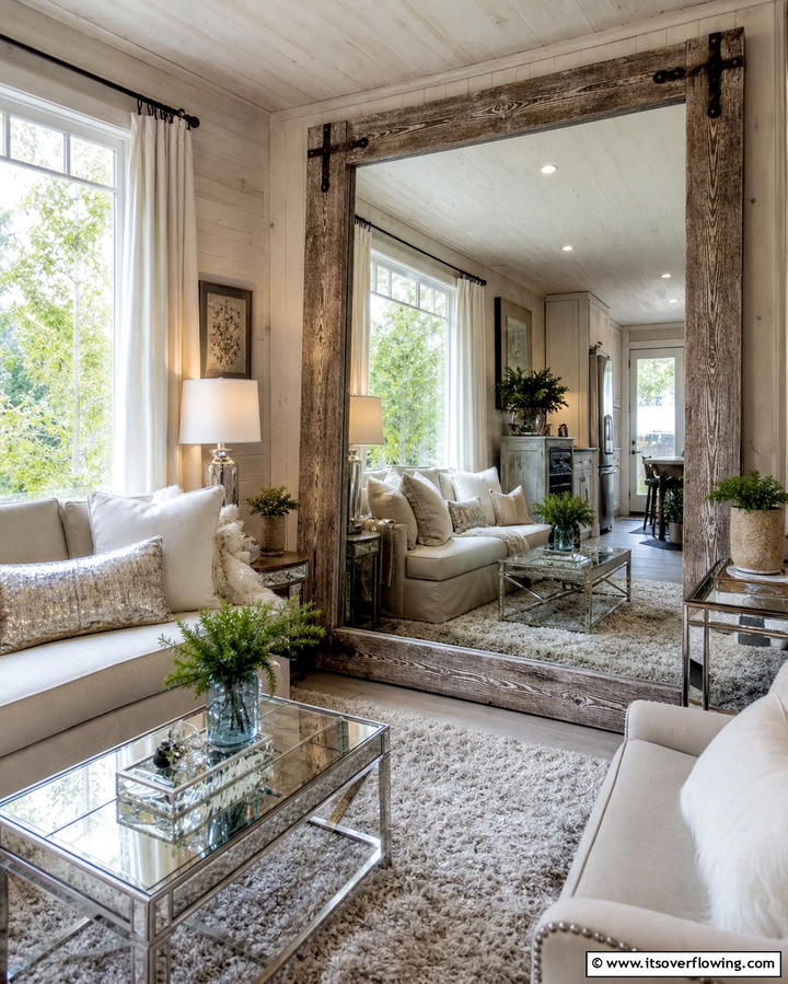 Mirrors to Create Illusion of Space - 25 One Room Cabin Interior Design Ideas for a Cozy Retreat