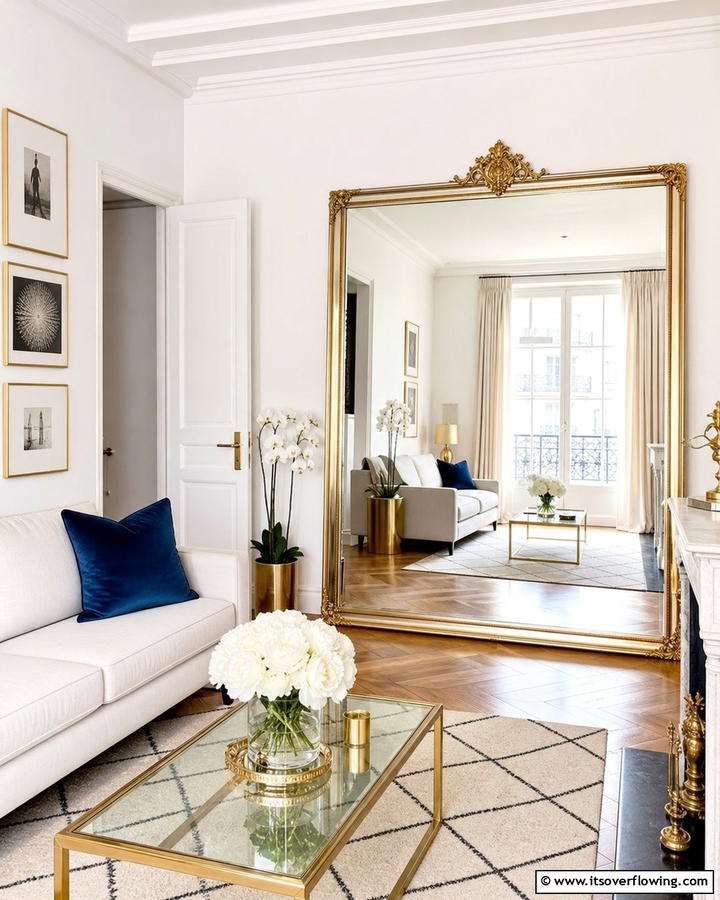 Mirrors to Create Illusions of Space - 25 Budget Apartment Living Room Ideas for Small Spaces