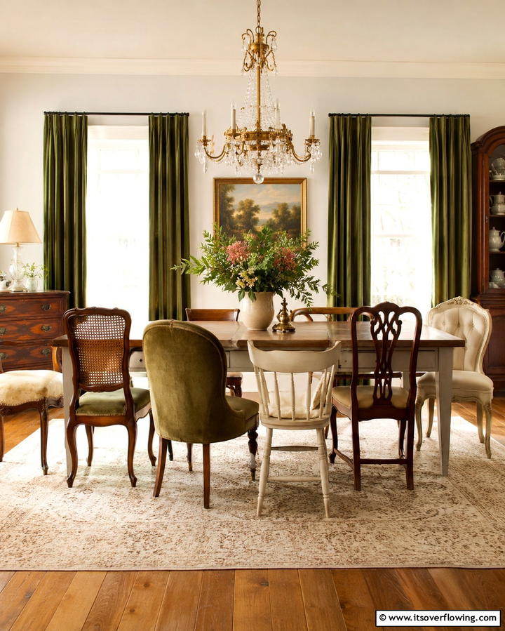 Mismatched Dining Chairs for an Eclectic Touch - 20 Vintage Dining Room Ideas for Timeless Elegance