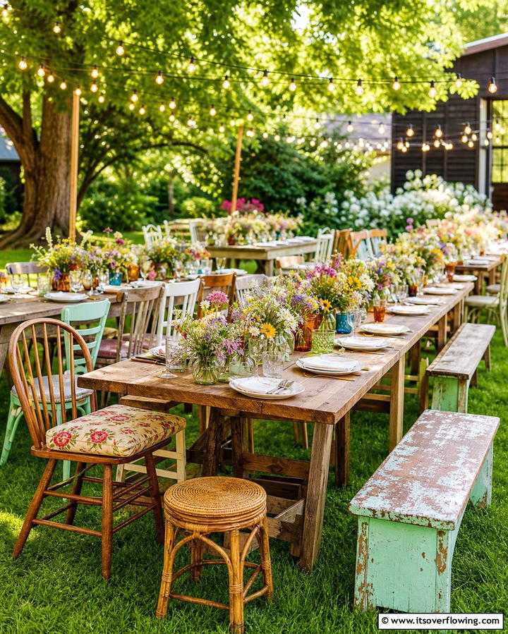 Mismatched Seating - 25 Casual Wedding Ideas for a Relaxed and Intimate Celebration