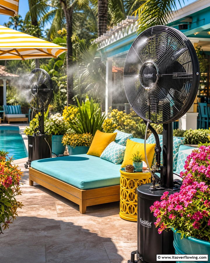 Misting Fans for Ultimate Coolness - 20 Patio Fan Ideas to Keep Your Outdoor Space Cool