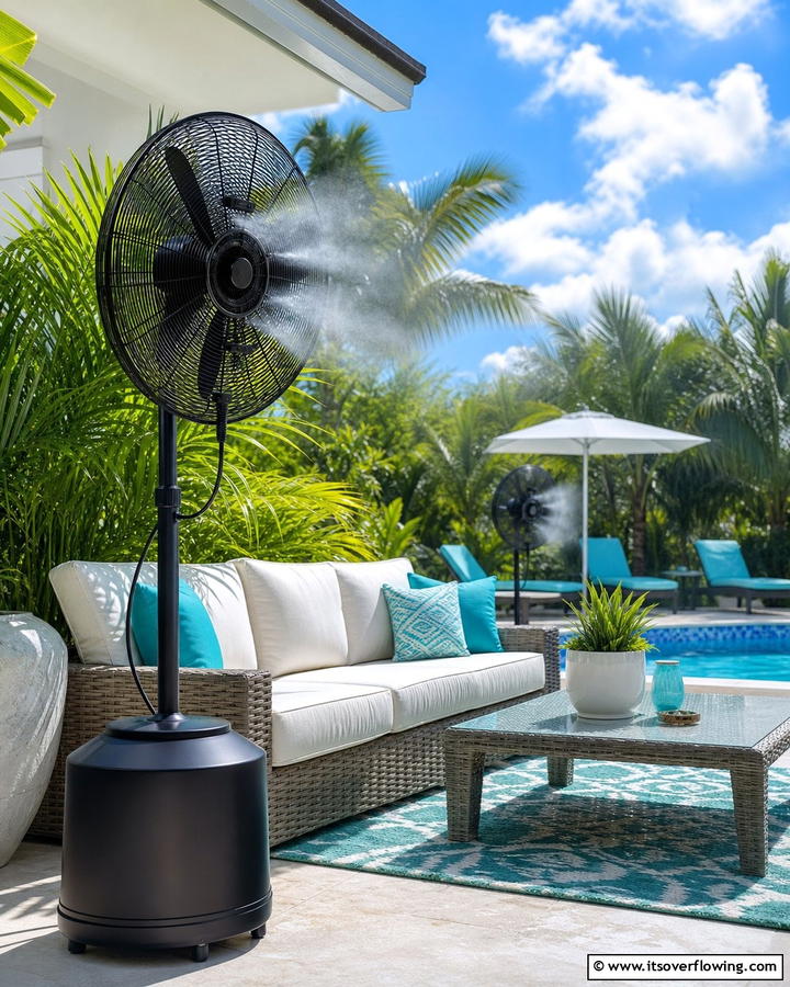 Misting Patio Fans for Hot Summer Days - 20 Patio Fan Ideas to Keep Your Outdoor Space Cool