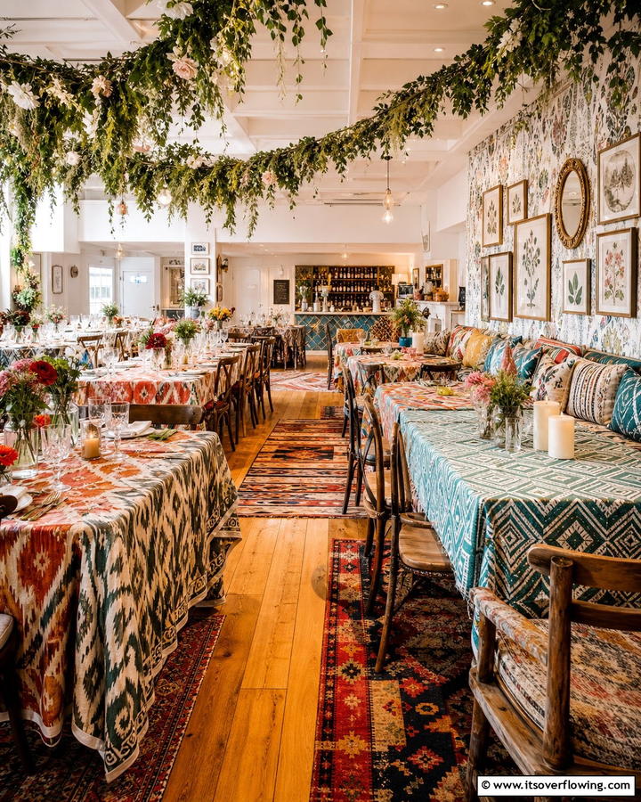 Mix and Match Patterned Decor - 21 Boho Wedding Ideas for a Free-Spirited Celebration
