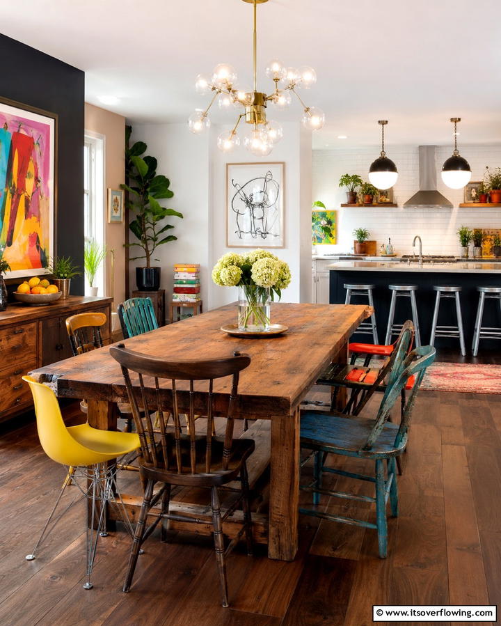 Mix and Match Seating - 25 Maximalist Kitchen Decor Ideas for Bold Spaces