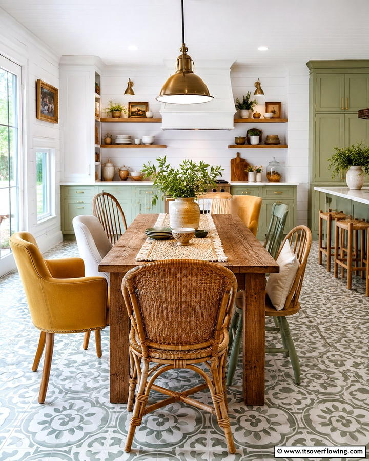 Mix and Match Seating - 25 Eat in Kitchen Ideas for a Cozy and Functional Dining Space