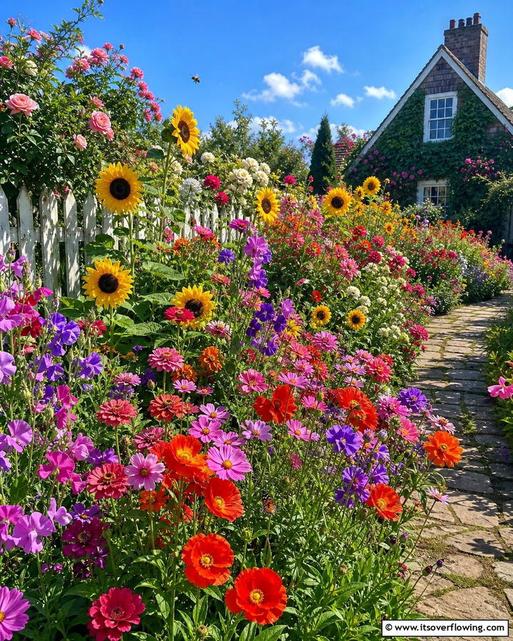 Mixed Flower Beds - 21 Cottage Garden Ideas Full of Whimsical Blooms