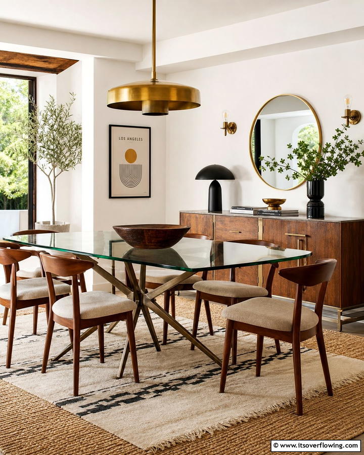 Mixed Material Aesthetics - 30 Mid-Century Modern Dining Rooms with Timeless Design