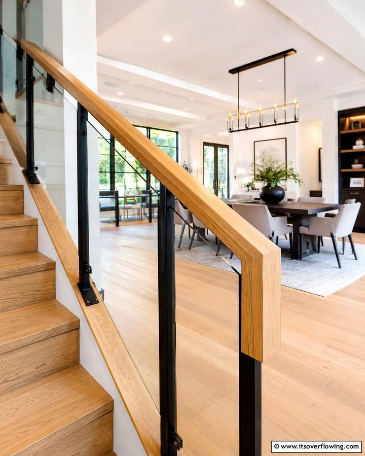 Mixed Material Railings - 25 Stair Railing Ideas for Modern and Traditional Homes