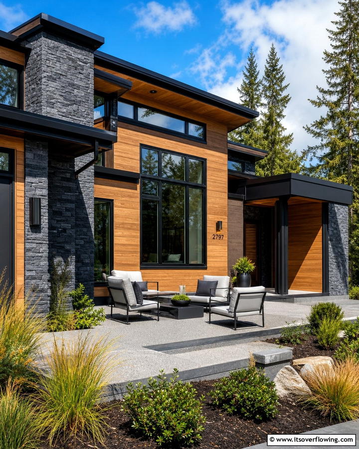Mixed Material SidingOne - 25 Modern Siding Ideas for a Contemporary Home