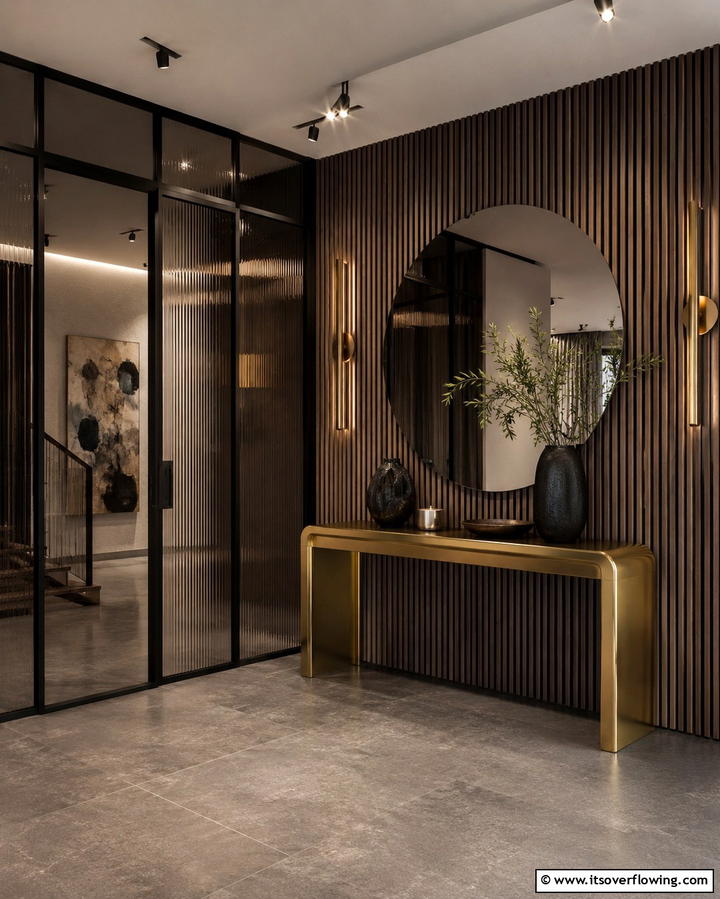 Mixed Materials Magic - 30 Modern Entryway Ideas- First Impressions with Style