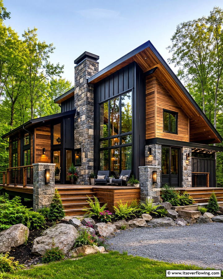 Mixed Materials for Visual Interest - 25 Modern Cottage House Exterior Ideas for a Charming Look