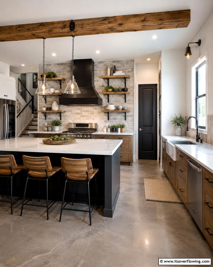 Mixed Materials for a Textured Look - 25 Transitional Kitchen Ideas for Modern Homes