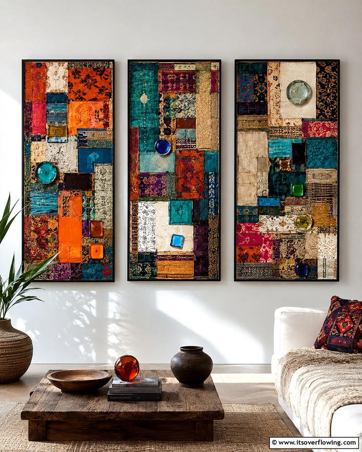Mixed Media Collages - 30 Bathroom Art Ideas to Elevate Your Walls with Personality
