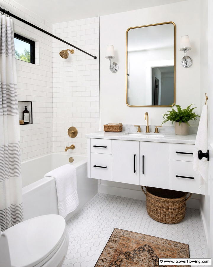 Mixed Metallic Fixtures - 25 Eclectic Bathroom Ideas for a Unique and Personalized Space