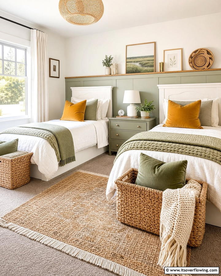 Mixed Textural Accents - 21 Shared Small Room Ideas for Siblings’ Harmonious Space