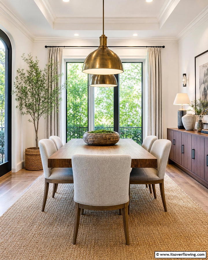 Mixed Textures Harmony - 30 Transitional Dining Room Ideas Blending Modern and Classic