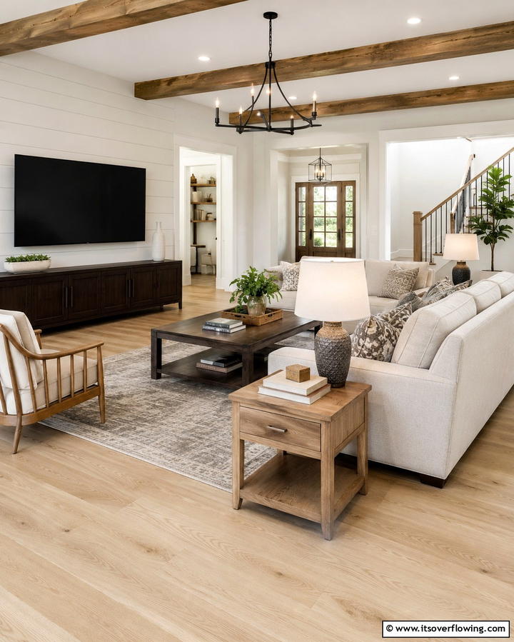Mixed Wood Tones for Depth - 25 Transitional Interior Design Ideas for Your Home