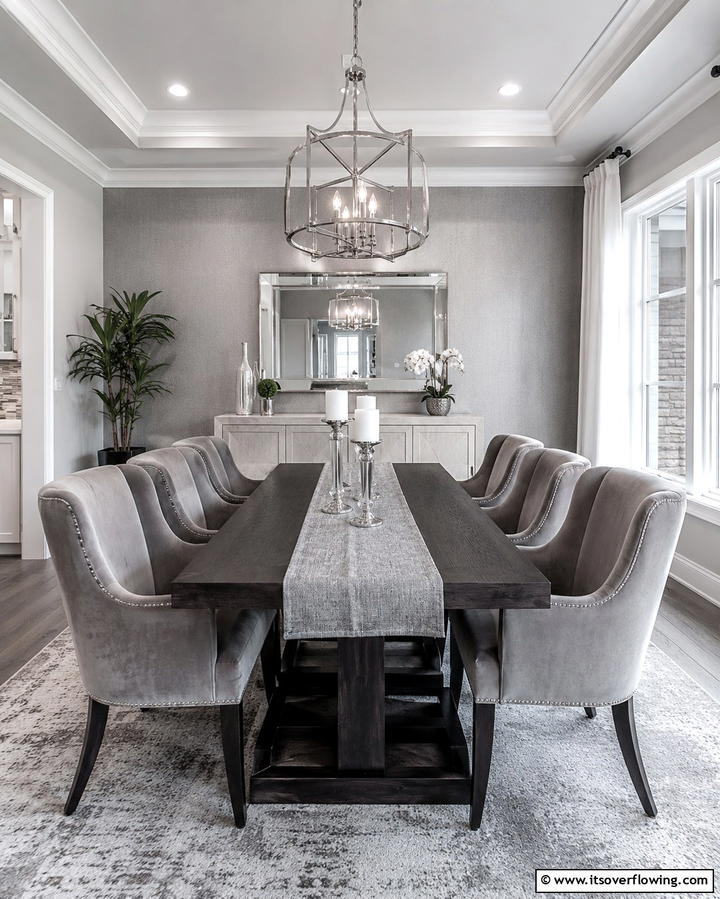 Mixing Shades of Gray - 30 Gray Dining Room Design Ideas for Modern Entertaining